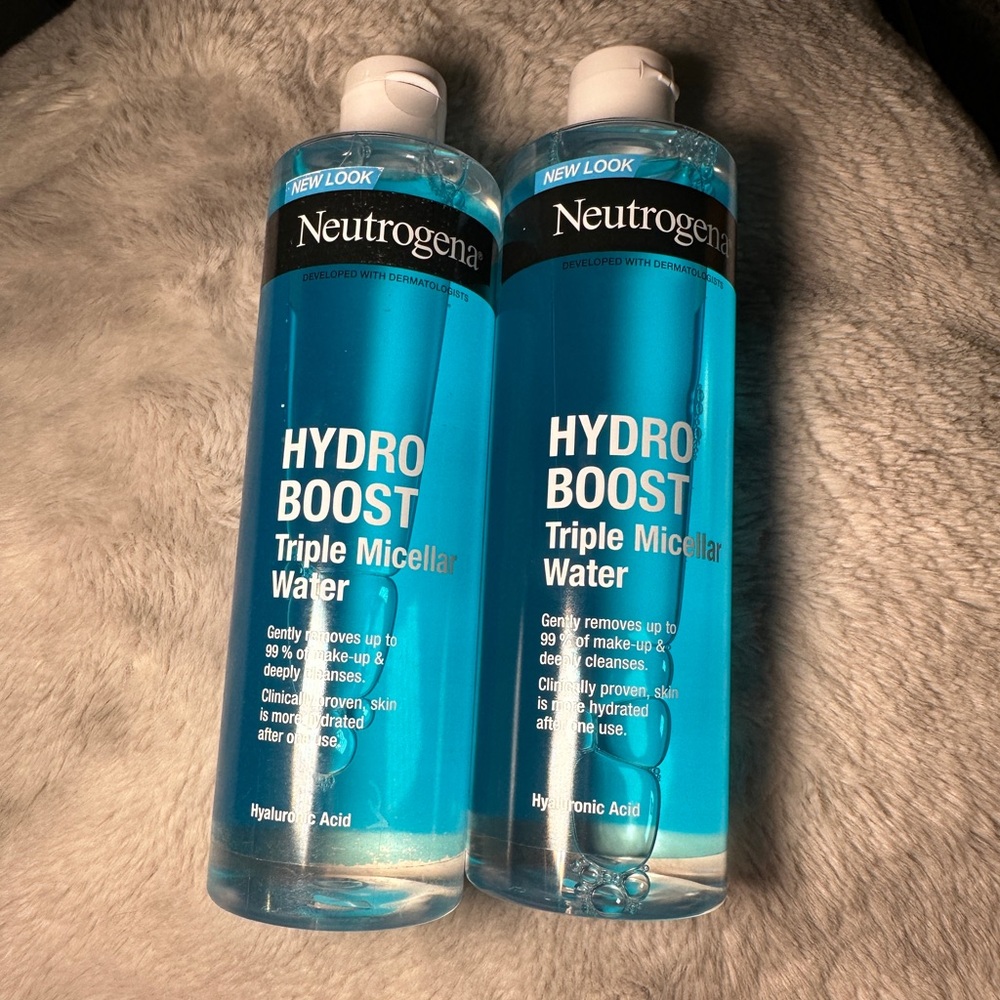 Neutrogena Hydro Boost Triple Micellar Water 400 mL Hyaluronic Deep Cleanser X2